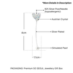Load image into Gallery viewer, SO SEOUL Amora Love Heart Austrian Crystal with Pearl Drop Mismatched Earring Jackets