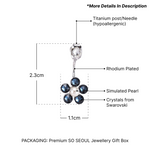 Load image into Gallery viewer, SO SEOUL 'Leilani' Flower Montana Blue and White Swarovski® Crystals Dangle Earring Jackets