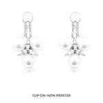 Load image into Gallery viewer, SO SEOUL Everleigh Trilliant Pearl with Marquise Cut Diamond Simulant Cubic Zirconia Hoop Earrings or Clip-On Earrings
