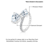 Load image into Gallery viewer, SO SEOUL Amora Heart Diamond Simulant 0.75 &amp; 4 CT Zircon Spiral Adjustable Ring