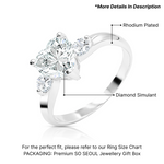 Load image into Gallery viewer, SO SEOUL Amora Heart and Round 1 CT Diamond Simulant Cubic Zirconia Rhodium Ring