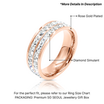 Load image into Gallery viewer, SO SEOUL Allista Classic Double Band Two Row Diamond Simulant Cubic Zircon Rhodium/Rose Gold Ring