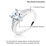 Load image into Gallery viewer, SO SEOUL Angelica Cathedral Solitaire Diamond Simulant Zirconia 2 CARAT Pave Setting Silver Ring