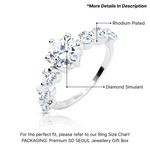 Load image into Gallery viewer, SO SEOUL Angelica Seven-Stone 1.25 CT Diamond Simulant Cubic Zirconia 6 Prong Setting Rhodium Ring