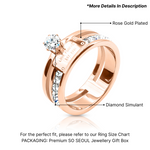 Load image into Gallery viewer, SO SEOUL Bianca Multi-Layer 0.25 CT Diamond Simulant Cubic Zirconia Rose Gold Ring