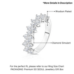 Load image into Gallery viewer, SO SEOUL Artemis Mini Brilliant Cut Half Round Band Diamond Simulant Silver Ring