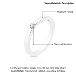 Load image into Gallery viewer, SO SEOUL Artemis Inner 0.1 CT Solitaire Diamond Simulant Cubic Zirconia Rhodium Ring