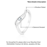 Load image into Gallery viewer, SO SEOUL Artemis Inner Solitaire Diamond Simulant Cubic Zirconia Rhodium Ring