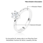 Load image into Gallery viewer, SO SEOUL Athena Brilliant Cut 0.5 CT Solitaire Diamond Simulant Zirconia 6 Prong Setting Silver Ring