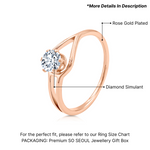 Load image into Gallery viewer, SO SEOUL Oregon Brilliant Cut Solitaire Diamond Simulant Zircon 0.5 CT Rose Gold Ring