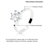 Load image into Gallery viewer, SO SEOUL Athena Brilliant Cut Solitaire Diamond Simulant Zirconia 1.25 CARAT 6 Prong Setting Silver Ring