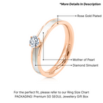 Load image into Gallery viewer, SO SEOUL Claire Rose Gold Mother of Pearl Ring with Round Cubic Zirconia Diamond Simulant
