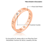 Load image into Gallery viewer, SO SEOUL Valeria Roman Numeral Encrusted White Austrian Crystal Silver/Rose Gold Ring