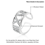 Load image into Gallery viewer, SO SEOUL Roman Numeral Wide Band Encrusted Diamond Simulant Cubic Zirconia Adjustable Open Ring
