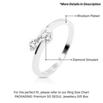 Load image into Gallery viewer, SO SEOUL Artemis Double Mini Solitaire Round Brilliant Cut Diamond Simulant 0.1 CT Silver Ring