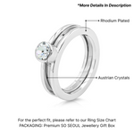 Load image into Gallery viewer, SO SEOUL Bianca 2 Layer with Black Rhodium White Austrian Crystal Detachable Ring