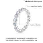 Load image into Gallery viewer, SO SEOUL Annecy Single Row Full Band Encrusted White Austrian Crystal Ring