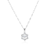 SO SEOUL Galactic Sunstar Diamond Simulant Cubic Zirconia Rhodium or Rose Gold Pendant