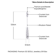 SO SEOUL Glam White Swarovski® Crystal Dangle Pierced Stud Earrings