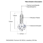 Load image into Gallery viewer, SO SEOUL Athena Classic: Solitaire Round-Cut Diamond Simulant Cubic Zirconia Lever-Back Earrings