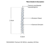 Load image into Gallery viewer, SO SEOUL Harley Huggie Single Row Medium Round Diamond Simulant Hoop Clip Earrings