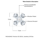 Load image into Gallery viewer, SO SEOUL Calista Marquise Diamond Simulant Flower Stud Earrings Titanium Post Rhodium Plated Hypoallergenic
