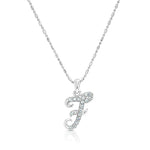 Load image into Gallery viewer, SO SEOUL Personalized Initial Alphabet Letter White Austrian Crystal Pendant Chain Necklace
