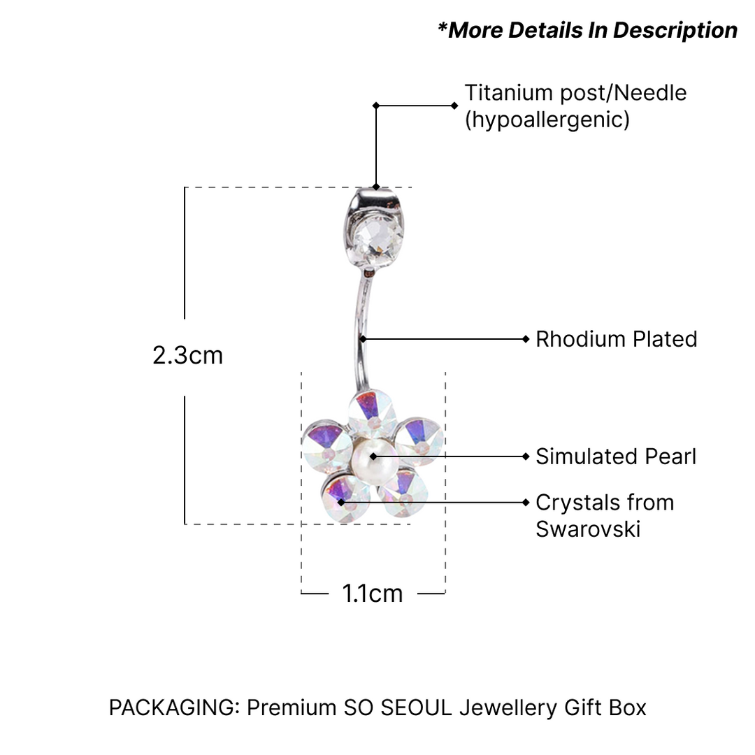 SO SEOUL Leilani Blossom Swarovski® Crystal Aurore Boreale Dangle Earring Jackets