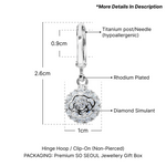 Load image into Gallery viewer, SO SEOUL Camellia-Inspired Rose, White or Ruby-Red Floral Diamond Simulant Zirconia Hoop Earrings and Necklace Set