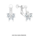 Load image into Gallery viewer, SO SEOUL Graceful Ribbon Bow Design Diamond Simulant Cubic Zirconia Hoop or Clip-On Earrings
