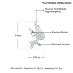 Load image into Gallery viewer, SO SEOUL Let it Snow Xmas Reindeer Diamond Simulant Cubic Zirconia Christmas Pierced Stud Earrings