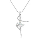 Load image into Gallery viewer, SO SEOUL Ellie Ballerina Dancer Aurore Boreale Austrian Crystal Ballet Pendant Chain Necklace - Elegant Gift for Girls
