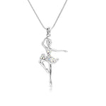 Load image into Gallery viewer, SO SEOUL Ellie Ballerina Dancer Aurore Boreale Austrian Crystal Ballet Pendant Chain Necklace - Elegant Gift for Girls
