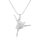 Load image into Gallery viewer, SO SEOUL Ellie Ballerina Dancer Aurore Boreale Austrian Crystal Ballet Pendant Chain Necklace - Elegant Gift for Girls
