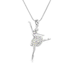 Load image into Gallery viewer, SO SEOUL Ellie Ballerina Dancer Aurore Boreale Austrian Crystal Ballet Pendant Chain Necklace - Elegant Gift for Girls
