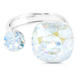 Load image into Gallery viewer, SO SEOUL Carina Adjustable Ring with Cushion-Cut Moonlight or Light Sapphire Swarovski® Crystal Accent
