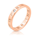 Load image into Gallery viewer, SO SEOUL Valeria Roman Numeral Encrusted White Austrian Crystal Silver/Rose Gold Ring
