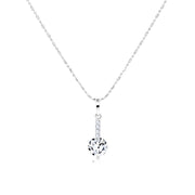 SO SEOUL Lic Crown Solitaire White or Purple Simulated Diamond Cubic Zirconia Pendant Necklace
