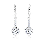 Load image into Gallery viewer, SO SEOUL Lic Crown Solitaire White or Purple Simulated Diamond Cubic Zirconia Hoop or Clip-On Earrings
