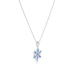 Load image into Gallery viewer, SO SEOUL &quot;Let it Snow&quot; Snowflake Aurore Boreale or Blue Crystal Stud Earrings and Pendant Necklace Jewelry Gift Set
