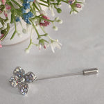 Load image into Gallery viewer, SO SEOUL Leilani Four Flower Petal Aurore Boreale Austrian Crystal Metal Lapel Pin Brooch
