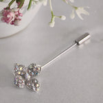 Load image into Gallery viewer, SO SEOUL Leilani Four Flower Petal Aurore Boreale Austrian Crystal Metal Lapel Pin Brooch
