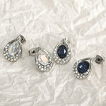 Load image into Gallery viewer, SO SEOUL Enchanted Teardrop Aurore Boreale or Montana Swarovski® Crystal Pierced Stud Earrings
