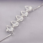 Load image into Gallery viewer, SO SEOUL Callista Teardrop-Flower Two-Way Diamond Simulant Cubic Zirconia Chain Necklacewith Fixed Snake Chain Necklace
