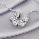 Load image into Gallery viewer, SO SEOUL Callista Teardrop-Flower Two-Way Diamond Simulant Cubic Zirconia Chain Necklacewith Fixed Snake Chain Necklace
