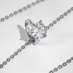 Load image into Gallery viewer, SO SEOUL Athena Solitaire Ring Charm Diamond Simulant Zirconia Fixed Chain Necklace
