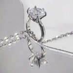 Load image into Gallery viewer, SO SEOUL Athena Solitaire Ring Charm Diamond Simulant Zirconia Fixed Chain Necklace
