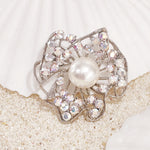 Load image into Gallery viewer, SO SEOUL Leilani Oversized Pearl and Aurore Boreale Crystal Flower Brooch
