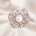 Load image into Gallery viewer, SO SEOUL Leilani Oversized Pearl and Aurore Boreale Crystal Flower Brooch

