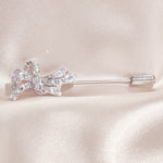Load image into Gallery viewer, SO SEOUL Graceful Lifelong Ribbon Bow Aurore Boreale Austrian Crystal Metal Lapel Pin Brooch